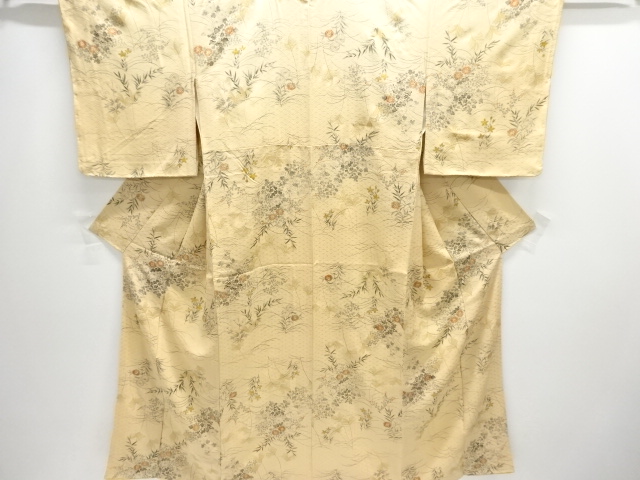 JAPANESE KIMONO / KOMON / UNUSED / AUTUMN FLOWERS